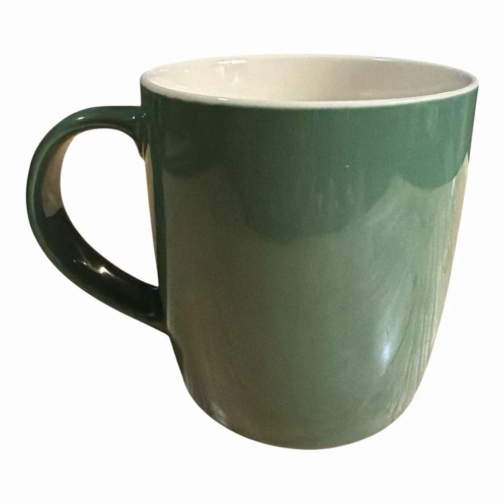 Starbucks Green Siren Logo Coffee Mug 11 oz Ceramic White Interior 2021